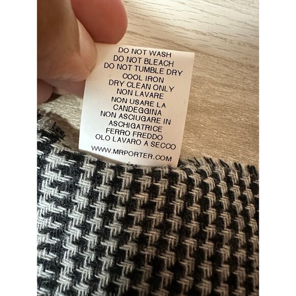 Mr Porter Wool and Cashmere Glen Check Scarf One Size - Picture 7 of 14